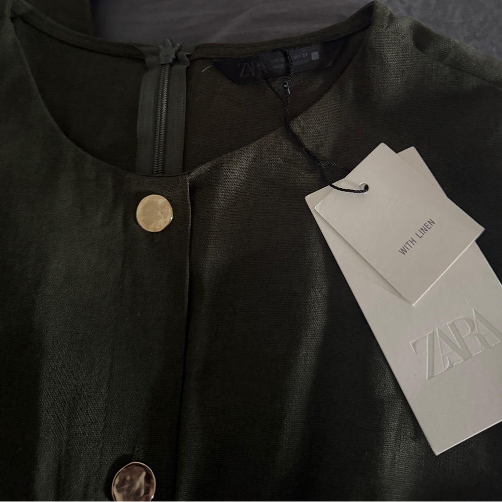 NWT‼️ LINEN BELTED MIDI DRESS - Picture 4 of 4